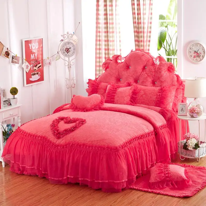 Комплект кружевного постельного белья принцессы зимний комплект из плотного