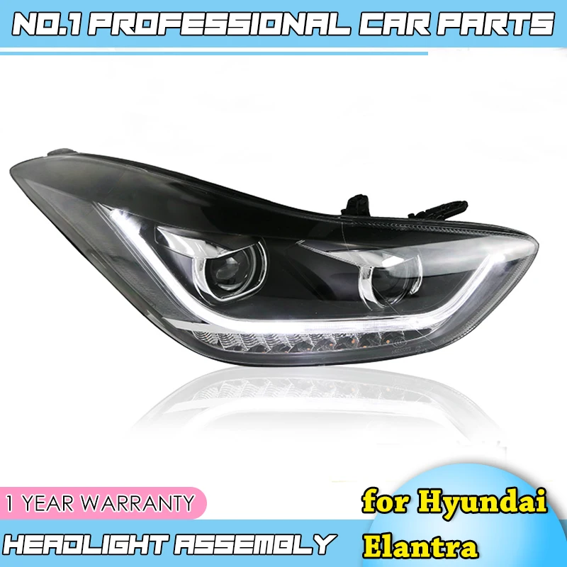 Автомобильный Стайлинг для Hyundai Elantra MD светодиодный 2011- фары новые Elantra DRL Объектив двойной луч H7 HID Xenon автомобильные аксессуары