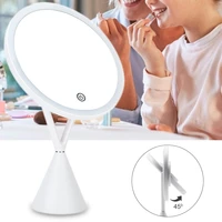 led light makeup mirror for touch button home desktop usb charging brightnes adjustable cosmetic mirror 1x 5x magnifying glass