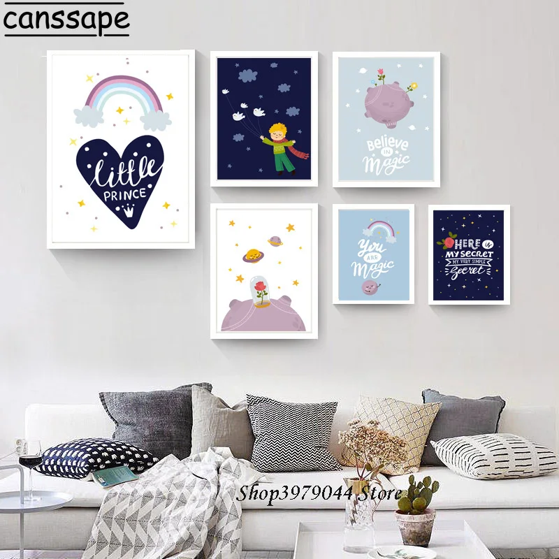 Скандинавский постер мальчик принт для детской одежды Маленький принц постеры и