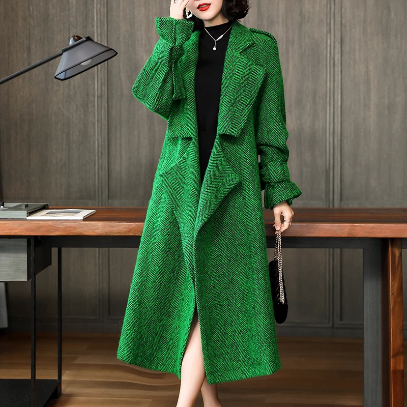 Женское пальто из натурального меха шерстяная куртка на весну и осень женская