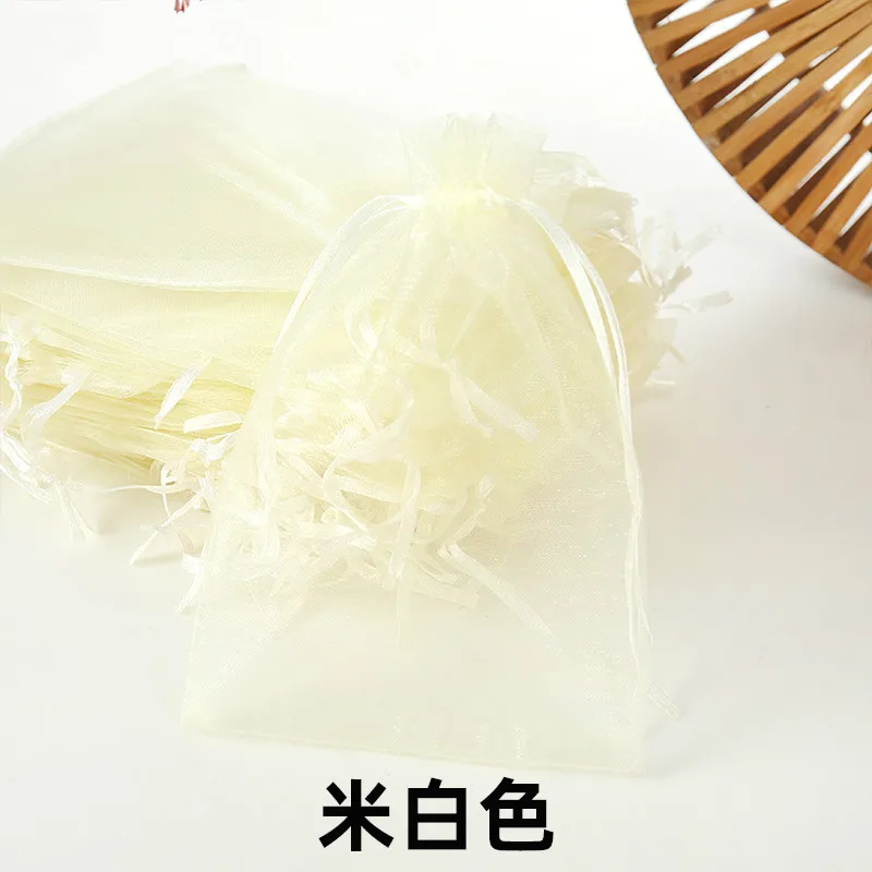 100pcs 5x7cm 7x9cm 9x12cm Organza Bags Wedding Party Candy Cake Gift Box Packaging Jewelry Display Drawstring Pouches | Дом и сад