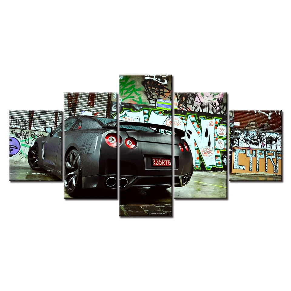 Домашний декор холст абстрактная живопись автомобиля настенное искусство