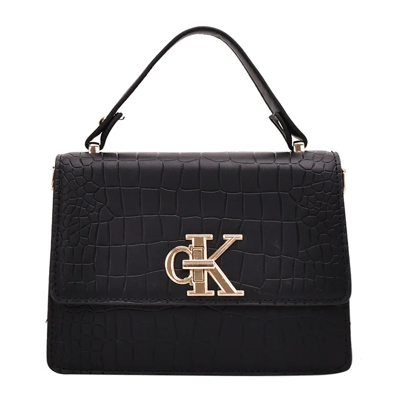 

2021 Popular Girl's Stone Pattern Small Handbags Metal Lock Solid Color Crossbody Bag for Women Ladies Purses and Handbags Bolsa