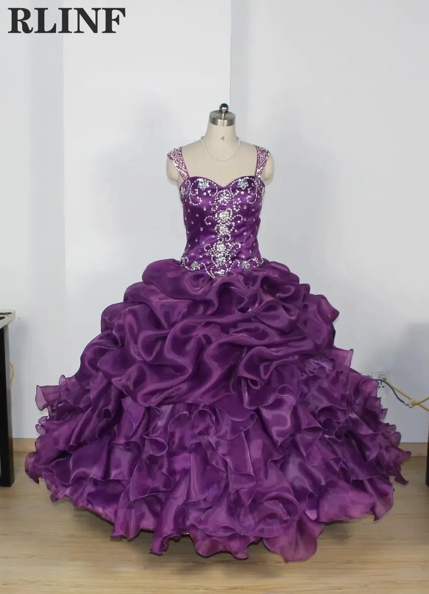 

Vintage Plum Beading Sheer Organza Spaghetti Strap Ball Gowns Custom Formal Evening Dresses