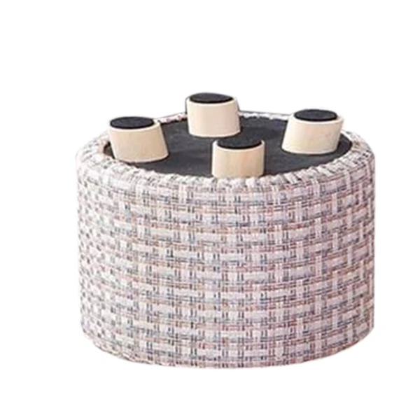 Небольшой табурет деревянные Пуфики с льняной хлопковой крышкой обеденные