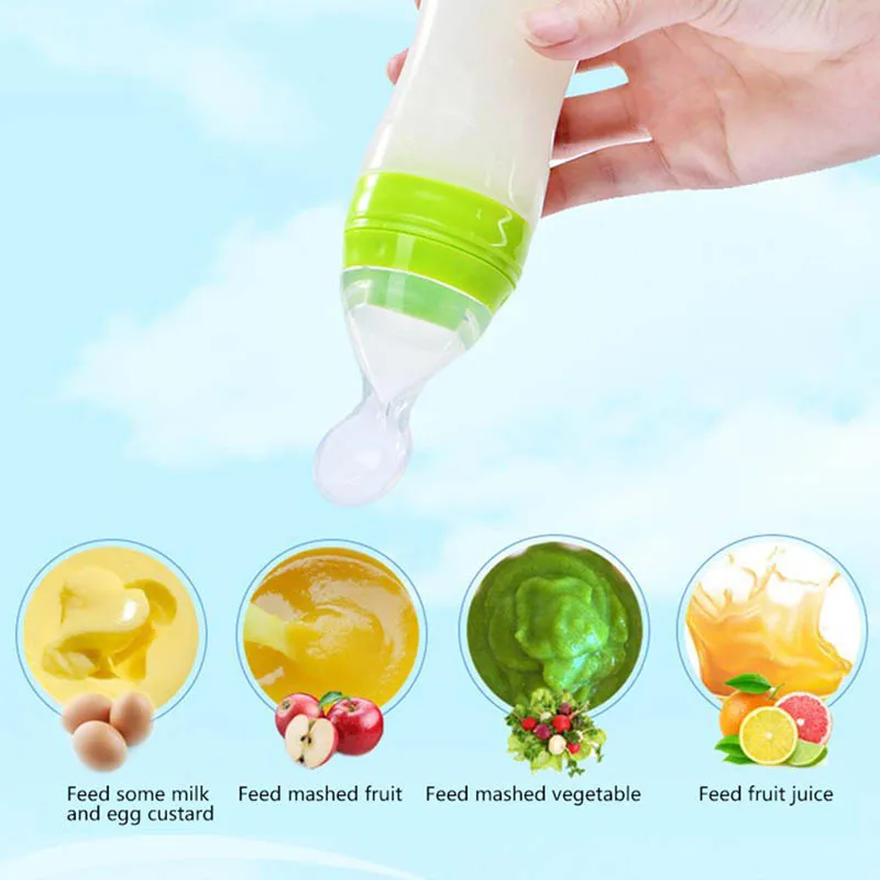 Сжималка для кормления новорожденного ребенка мягкая силиконовая ложка