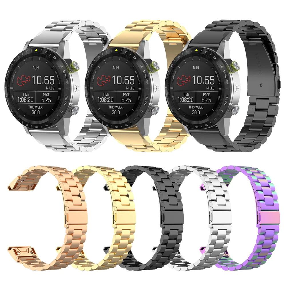 26 мм 22 мм 20 мм Quick Releas металлический ремешок из нержавеющей стали для Garmin Fenix 6 6X6 S/5 5S 5X Plus/3 3 HR ремешок для часов