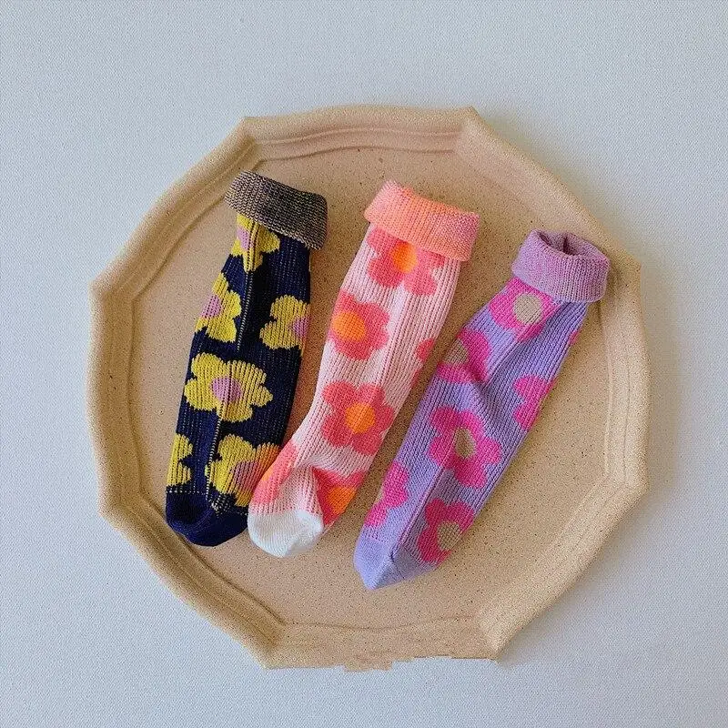 

1pcs Random Baby Knee Socks Cotton Warm Dot Flower Straight Plate Children Cute Socks Sport for Baby Boys Girls 2-12 Years