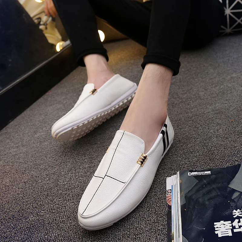 Brand 2018 New Fashion Men Casual leather soft Shoes Loafers Driving slip on breathable Flats Concise AA-59 | Обувь