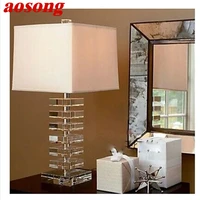 aosong creative crystal table light desk lamp contemporary led for home bed room decoration