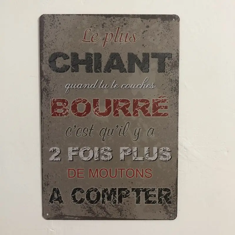 [Luckyaboy] Vintage Home Decor Dog Paris Attention Drink Car Metal Tin Signs Wall Art Painting Poster Bar Cafe Garage Decor