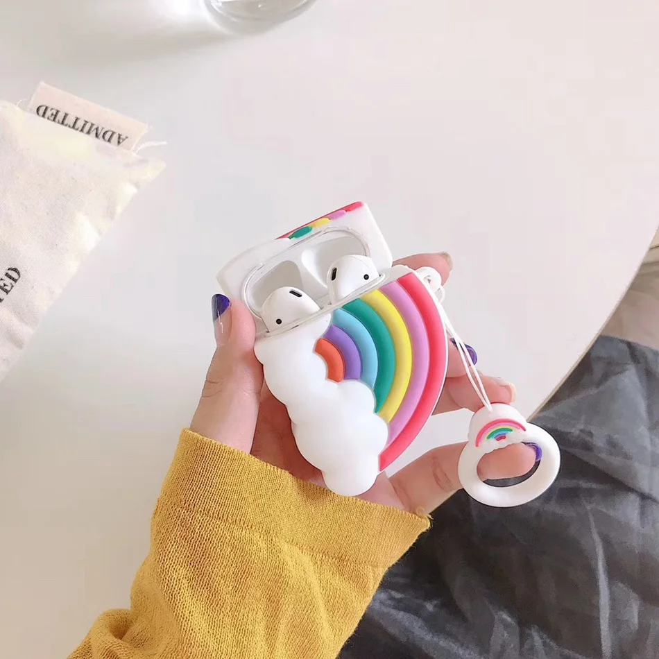 Чехол для наушников с объемным дельфином для Airpods 2, чехол с силиконовой пандой для Airpods, чехол для наушников, мышь для Earpods, наушники с кольцом
