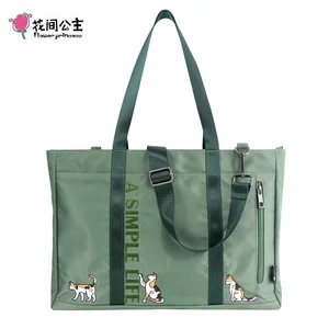 Сумка женская нейлоновая, с вышивкой в виде цветов и принцессы, водонепроницаемая