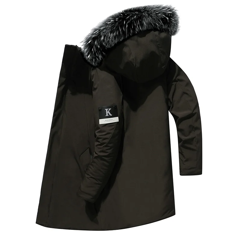 Winter Men jacket Casual Faux Fur Collar Long Thick Parkas Jacket Coat Men Outwear Hooded Pockets Waterproof Jackets Parka Men