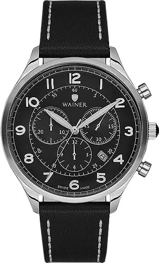Швейцарские наручные часы Wainer WA.19498 B с хронографом|Кварцевые мужские часы| |
