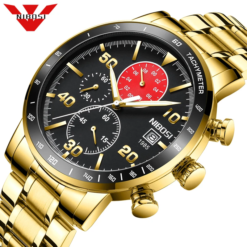 

NIBOSI Watch Men Fashion Sports Quartz Full Steel Business Mens Watches Top Brand Luxury Waterproof Watch Relogio Masculino 2020