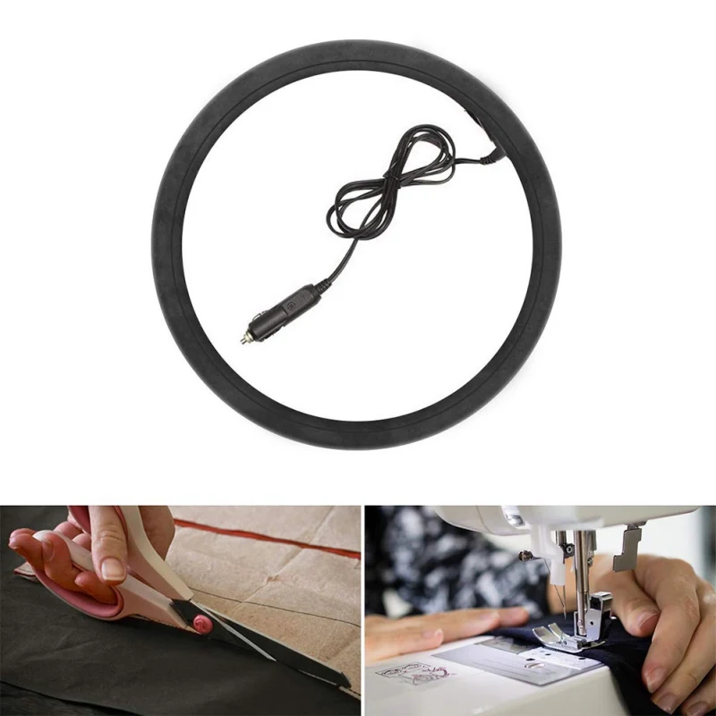 

12V Electric Steering Wheel Cover Car Heating Steering Wheel Cover Leather Steering Wheel Cover