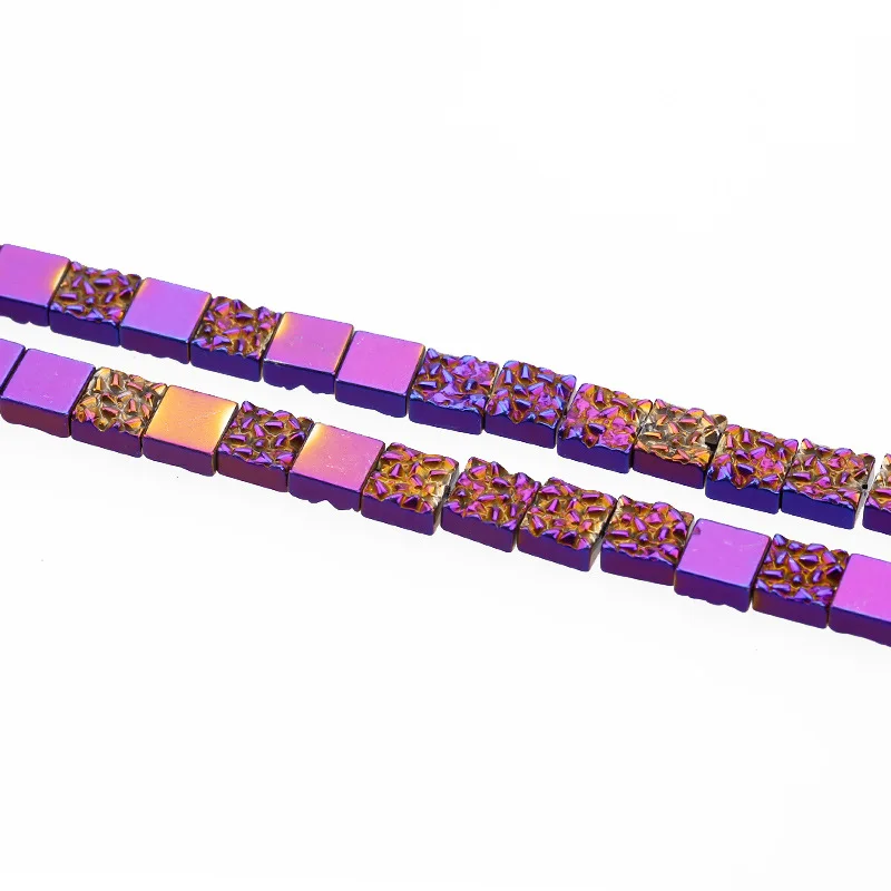 Натуральный гематит квадратные жемчужины с покрытием острые гематитовые бусины