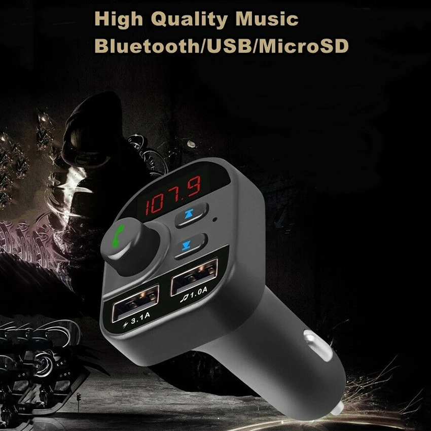 Беспроводной fm передатчик Bluetooth 5 1 адаптер для MP3 плеера быстрая зарядка