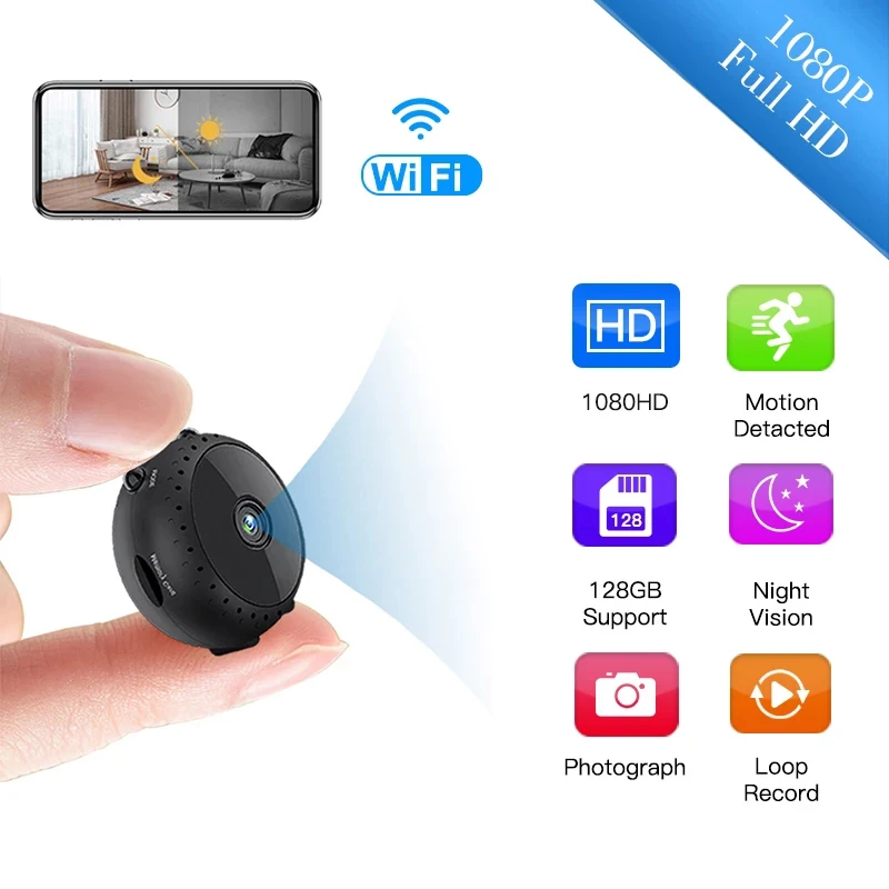 

Mini Wifi Camera 1080P HD Video Remote Monitor Security Camera Home Security P2P Night Vision Video Surveillance Wireless Camera