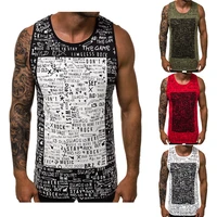 mens vest summer stitching letter printed new monogrammed crew neck sleeveless vest for men tank top ropa hombre %d0%be%d0%b4%d0%b5%d0%b6%d0%b4%d0%b0
