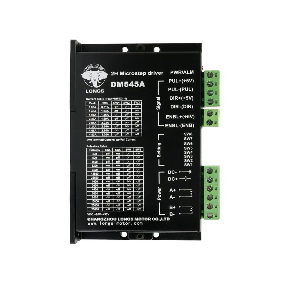 Новинка! Nema23/34 драйвер микрошагового двигателя DM545A пик 4.5A DC + 20 ~ 50V 128MICSTEPS CNC