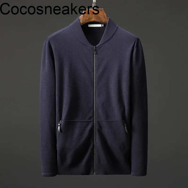 Autumn and winter new stand collar knitted cardigan men s Korean fashion wear warm sweater cardigan men