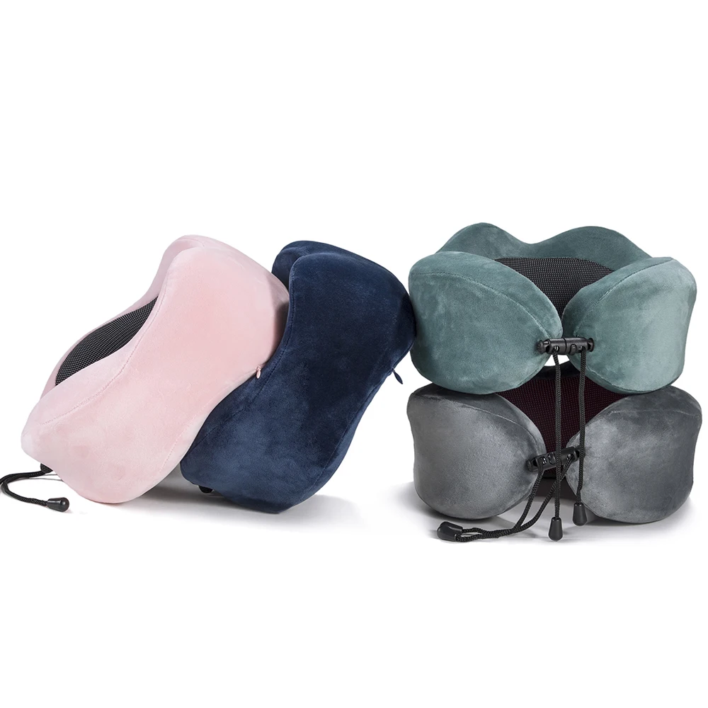 U образная подушка для шеи с эффектом памяти мягкая путешествий шейным самолетом