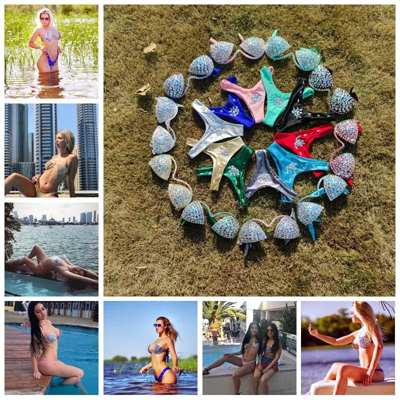 

2020 10colors diamond bikini crystal bikini swimwear plus sizes bikini rhinestone bikini swimsuit sexy beachwear biquini