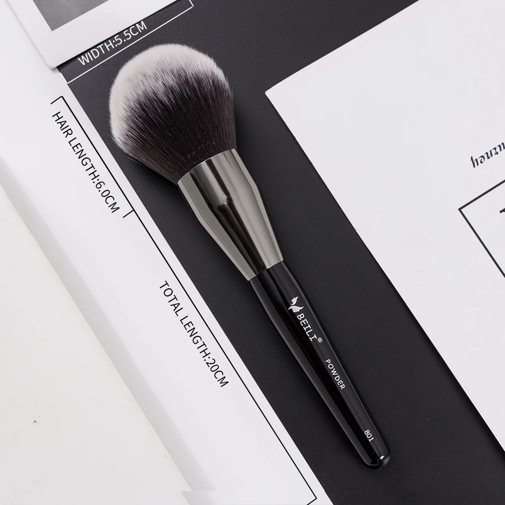 BEILI черные мягкие синтетические волосы Большой порошок кисти для макияжа