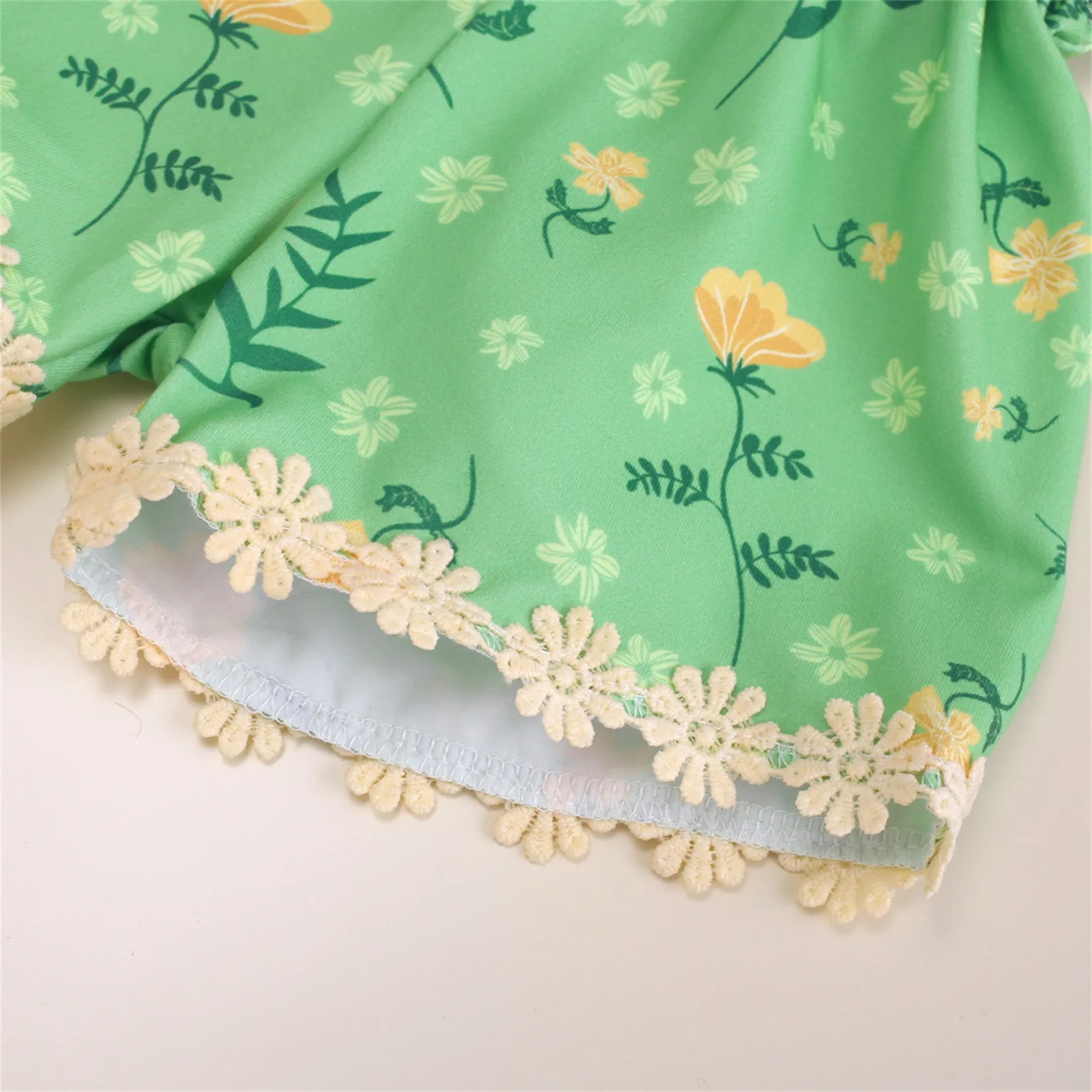 

Baby Girls Bodysuit Toddler Kids Romper Ruffle Floral Romper Sling Backless Lace Suspender Jumpsuit
