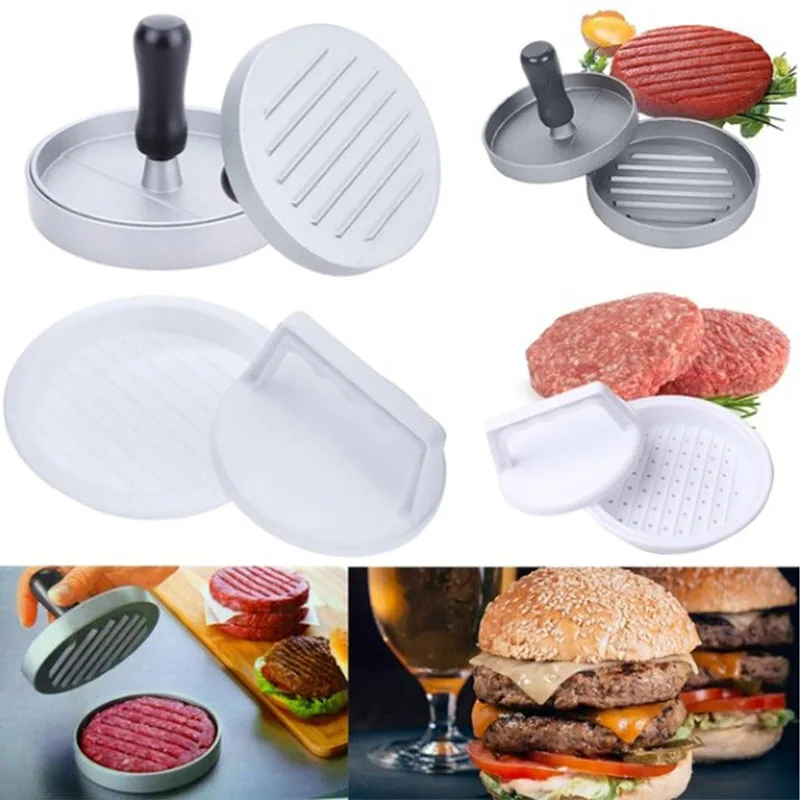 

Kitchen Meat Pie Round Shape Hamburger Press Hamburger Meat PP metalBeef Grill Burger Press Patty Maker Mold