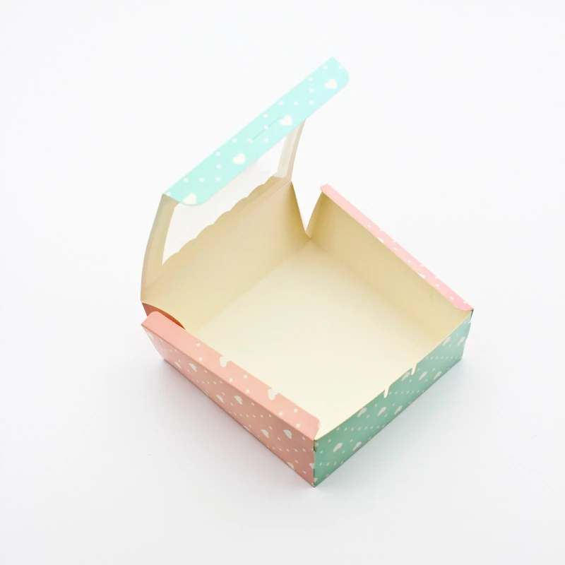 

10 PCS Paper Gift Box Wedding Candy Gift Boxes Wedding Party Favor Birthday Cake Gift Box Packaging Window Lover Heart Hand Made