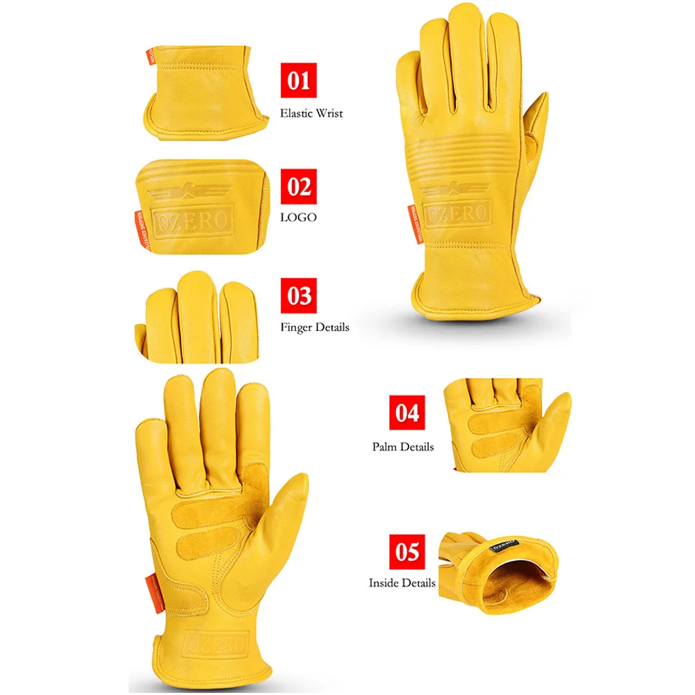 

2021 New Motorcycle Gloves Sheepskin Wear-resistant Thicken Retro Riding Electric Bike Motorcycle Gloves Outdoor Sports Gloves