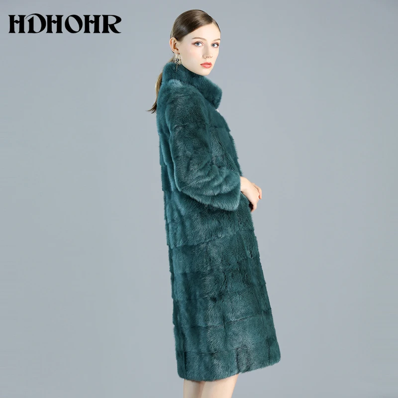 HDHOHR Высокое качество Новые настоящие Шубы женские длинные шубы из натурального меха норки модные теплые зимние короткие меховые куртки