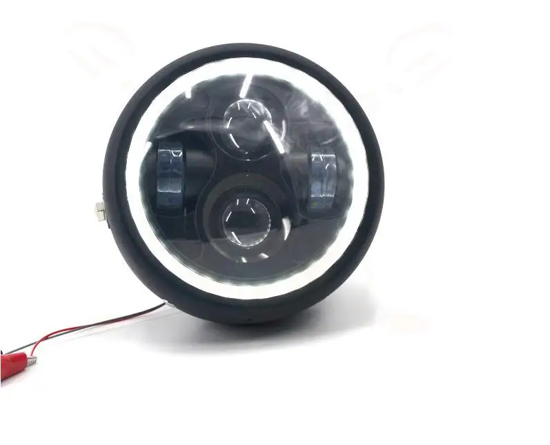 7 ''черная светодиодная круглая Модифицированная фара с хромированной