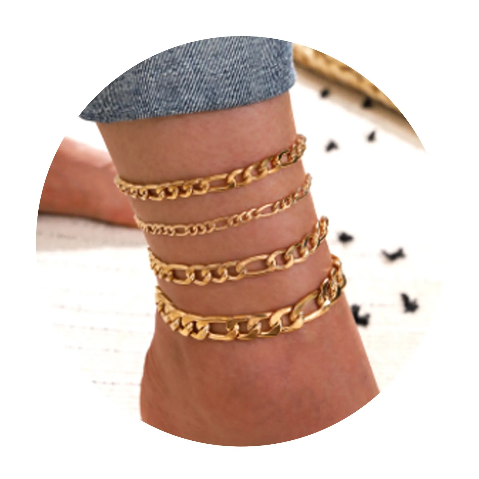 

Hot 4pc Cute Women's Boho Beach Ocean Bohemian Metal Anklet Bracelet Summer Beach Jewelry Gifts Accessories New Design #463