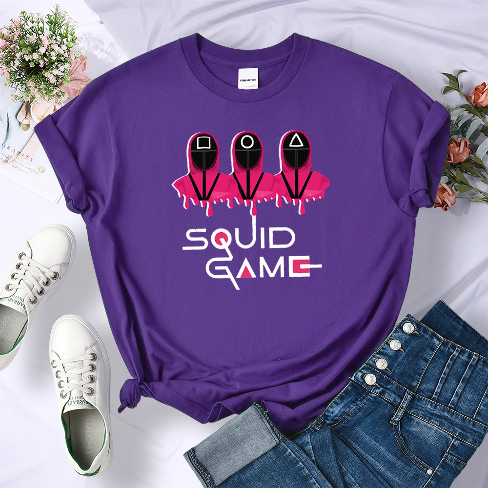 Женская футболка с принтом игры кальмар на заказ крутая дышащая брендовая