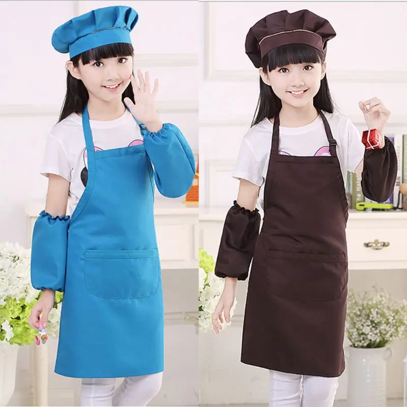 

Colorful Adjustable Kitchen Bib Kids Cooking Baking Wear Apron Painting Clothes Boys Girls Home Children Dust Cover