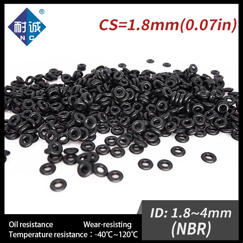 20 шт./лот резиновый черный NBR CS1.8mm ID1.8/2/2.24/2.5/2.8/3.15/3.55/3.. 75/4 мм уплотнительное кольцо