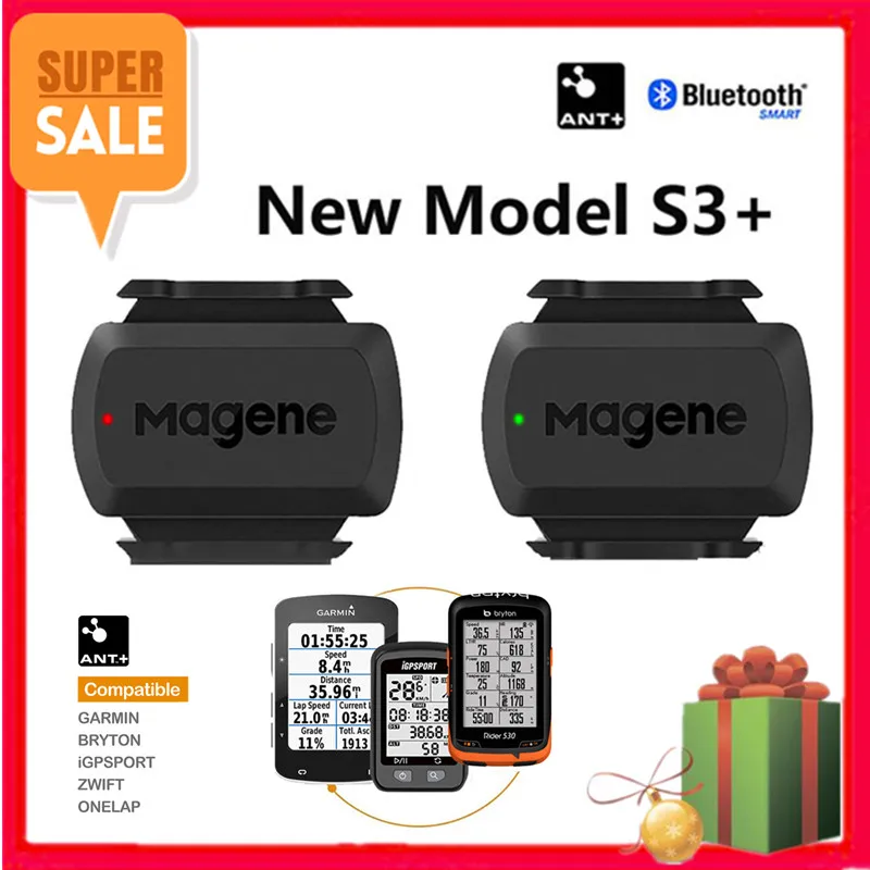 Измеритель скорости компьютера MAGENE Gemini 210 S3 + датчик и частоты вращения педалей