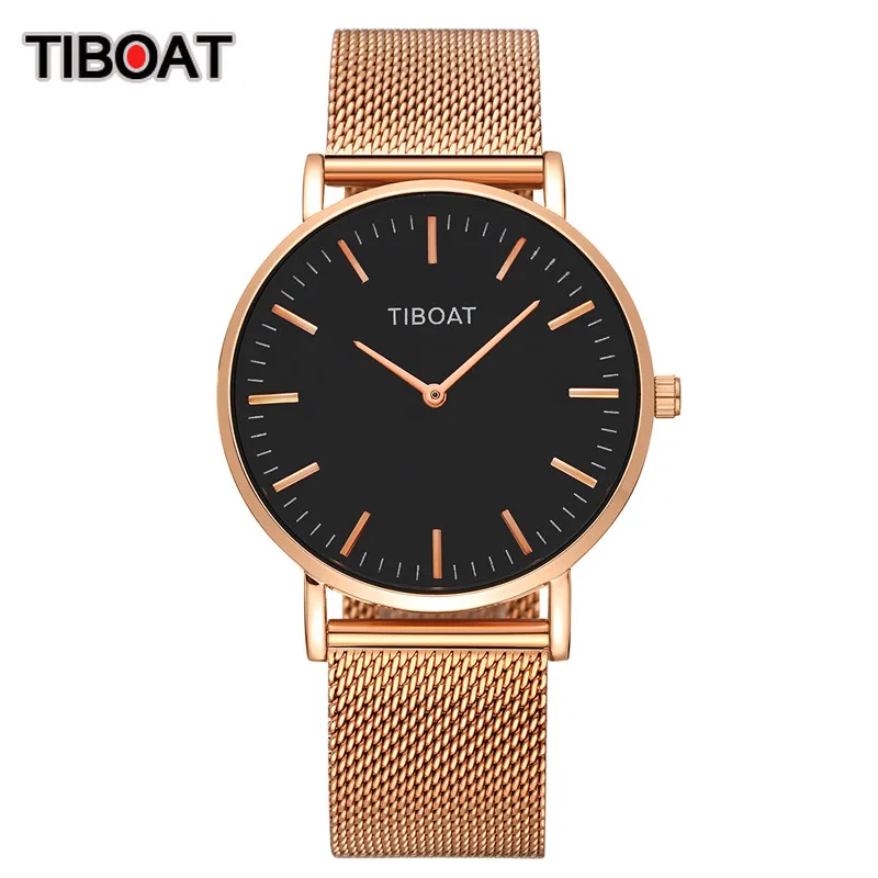 TIBOAT, высокое качество, женские часы, Роскошные, Япония, кварцевый механизм, нержавеющая сталь, розовое золото, водонепроницаемые наручные часы, relogio feminino - Цвет: rose gold 02