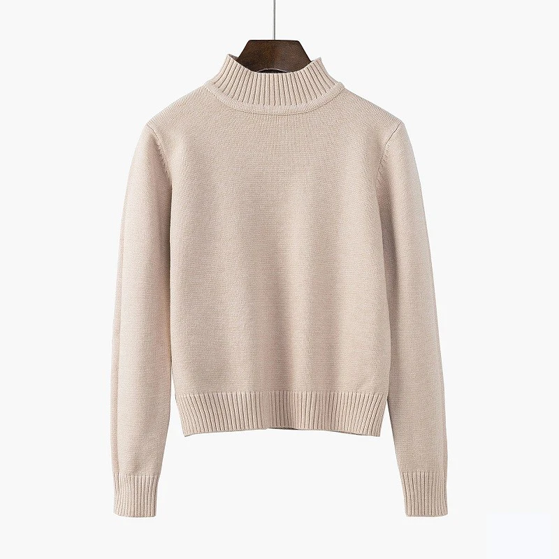 Водолазка свитер Женская мода 2019 осень зима черные топы женские трикотажные