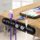 Органайзер для кабеля и магнитный штекер, силиконовый держатель для кабеля USB, настольный держатель с клипсами для мыши, наушников, проводов