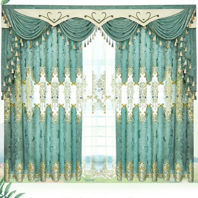 European Luxury Thick Half shading Curtains For Living Room Bedroom Embroidered Tulle Curtain Hotel Home Decor M127#4 | Дом и сад
