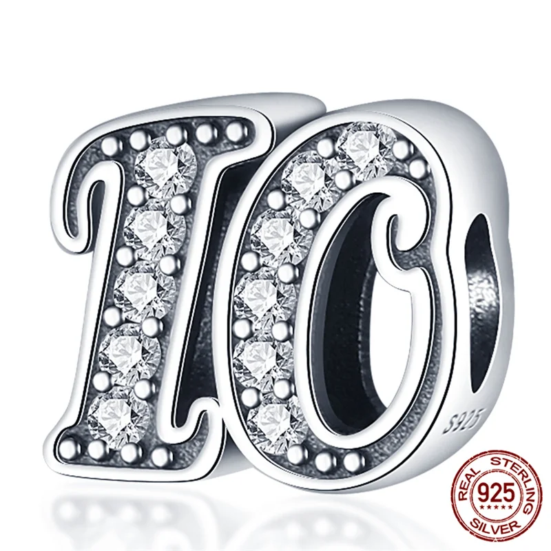 

2021 New 10 Word Bead 100% Real 925 Sterling Silver Fit Original pandora Bracelet&Bangle For Women Birthday Fashio