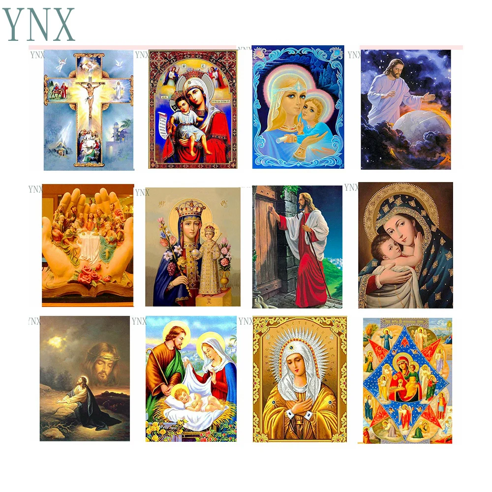 

YNX full Square Round Diamond Painting 5D DIY Portrait Religious Embroidery Diamond Embroidery Handicrafts Home Decoration Gift