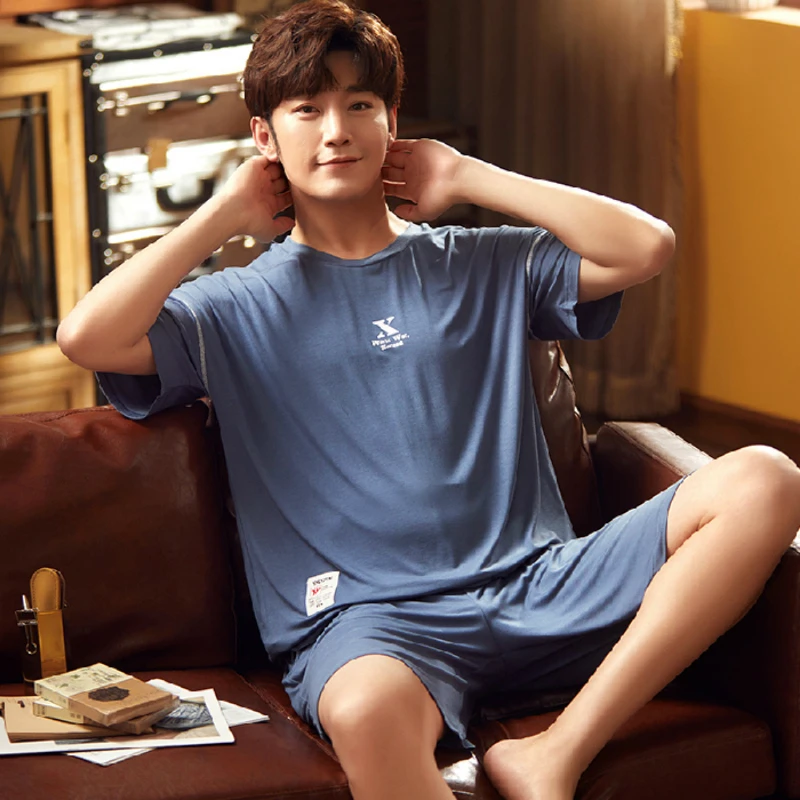 Мужской пижамный комплект с надписью X новинка 2020 летняя женская пижама короткий