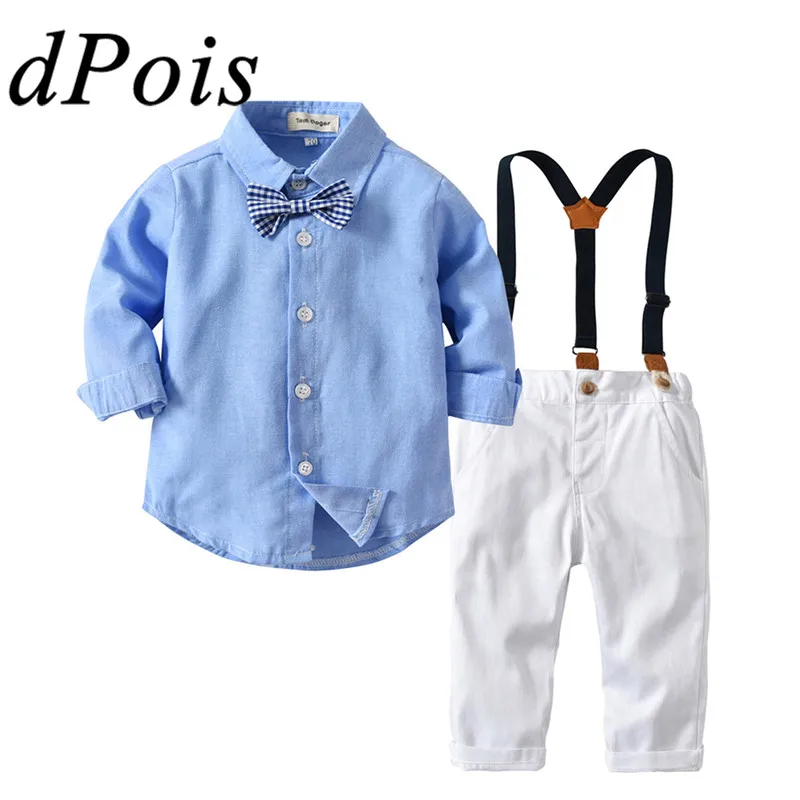 

2Pcs Baby Boys Toddlers Outfits Gentleman Shirt + Suspender Trousers Kids Suits for Weddding Party Baptism Wear Boys Clothes Set